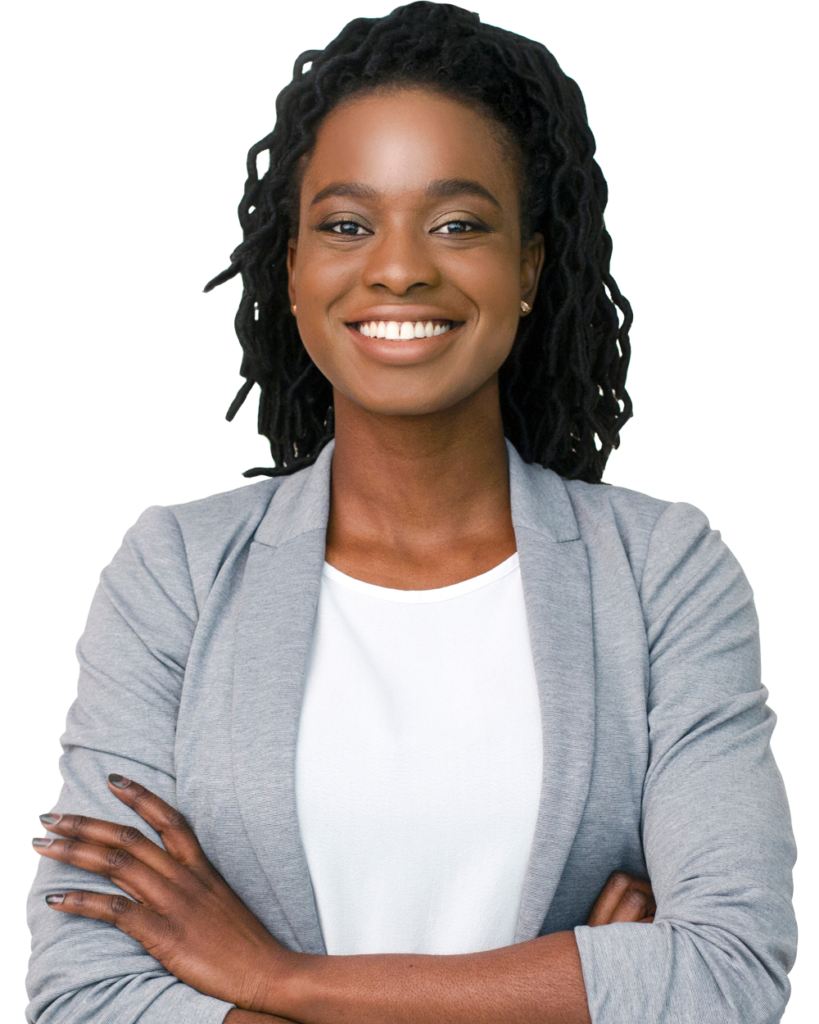 A smiling person with arms crossed